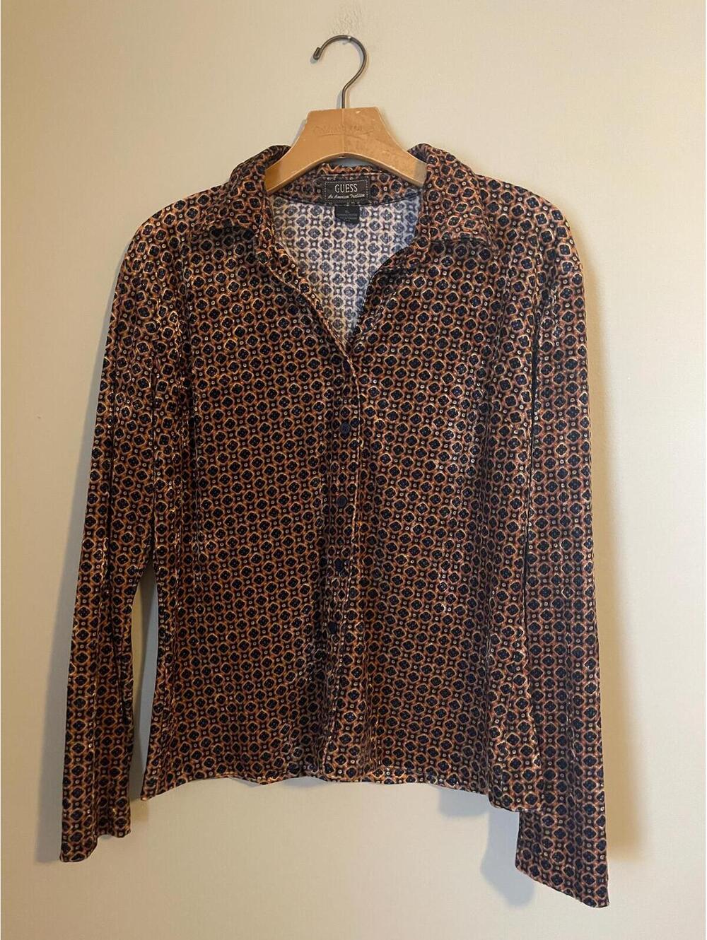 Vintage 90s GUESS Button up BLOUSE Medium [COPY] [COPY]